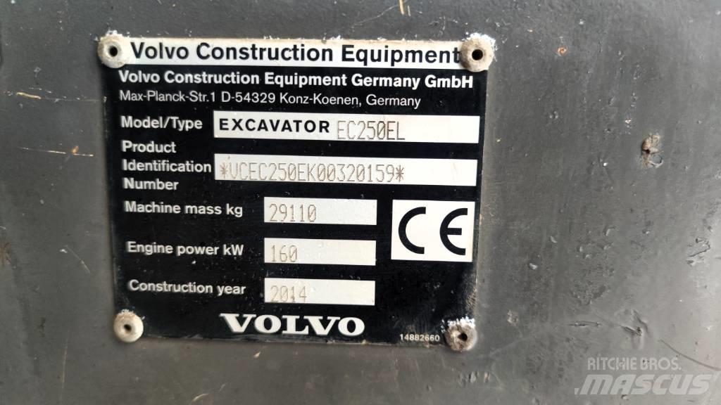 Volvo EC 250 EL 履带挖掘机