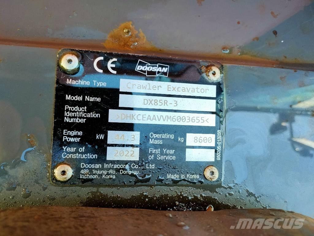 Doosan DX85R-3 小型挖掘机