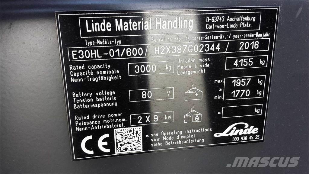Linde E30/600HL 电动叉车