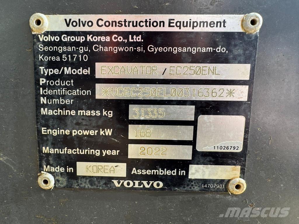 Volvo EC250ENL 履带挖掘机