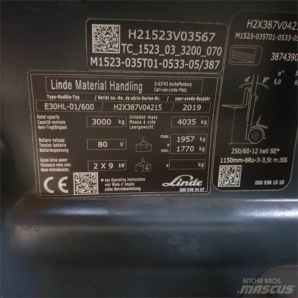 Linde E30/600HL 电动叉车