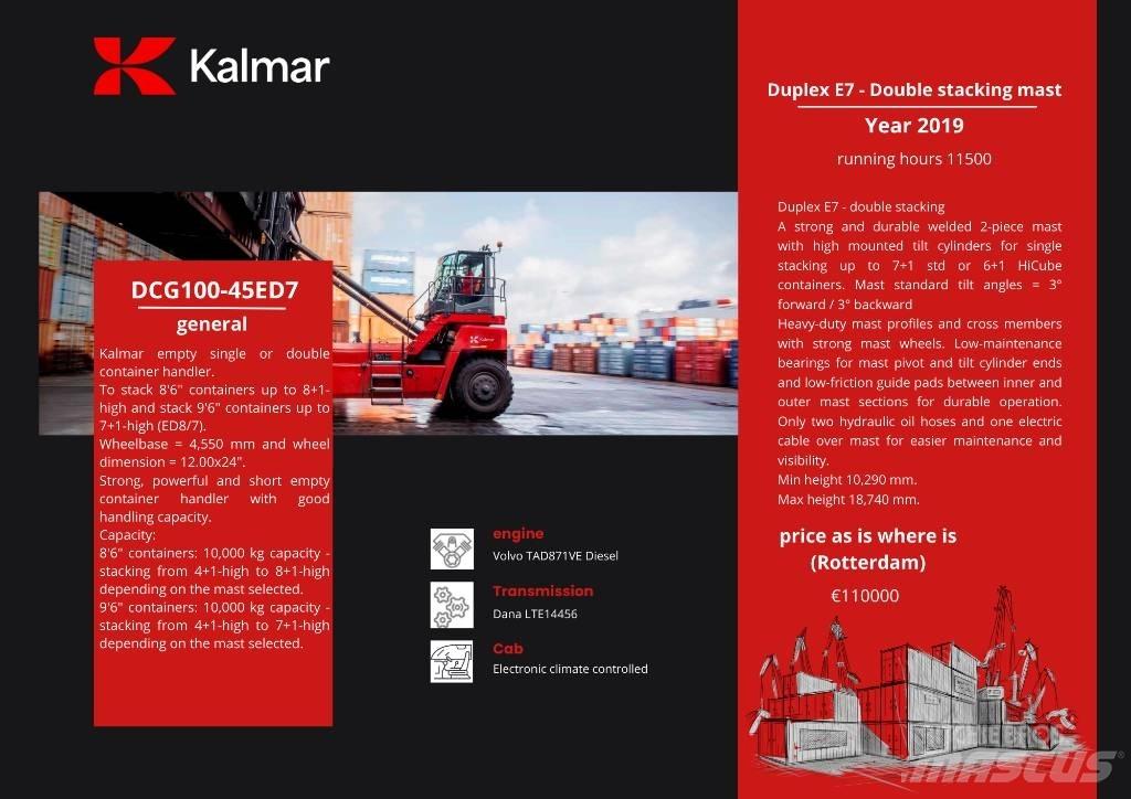 Kalmar DCG 100-45ED7 集裝箱车