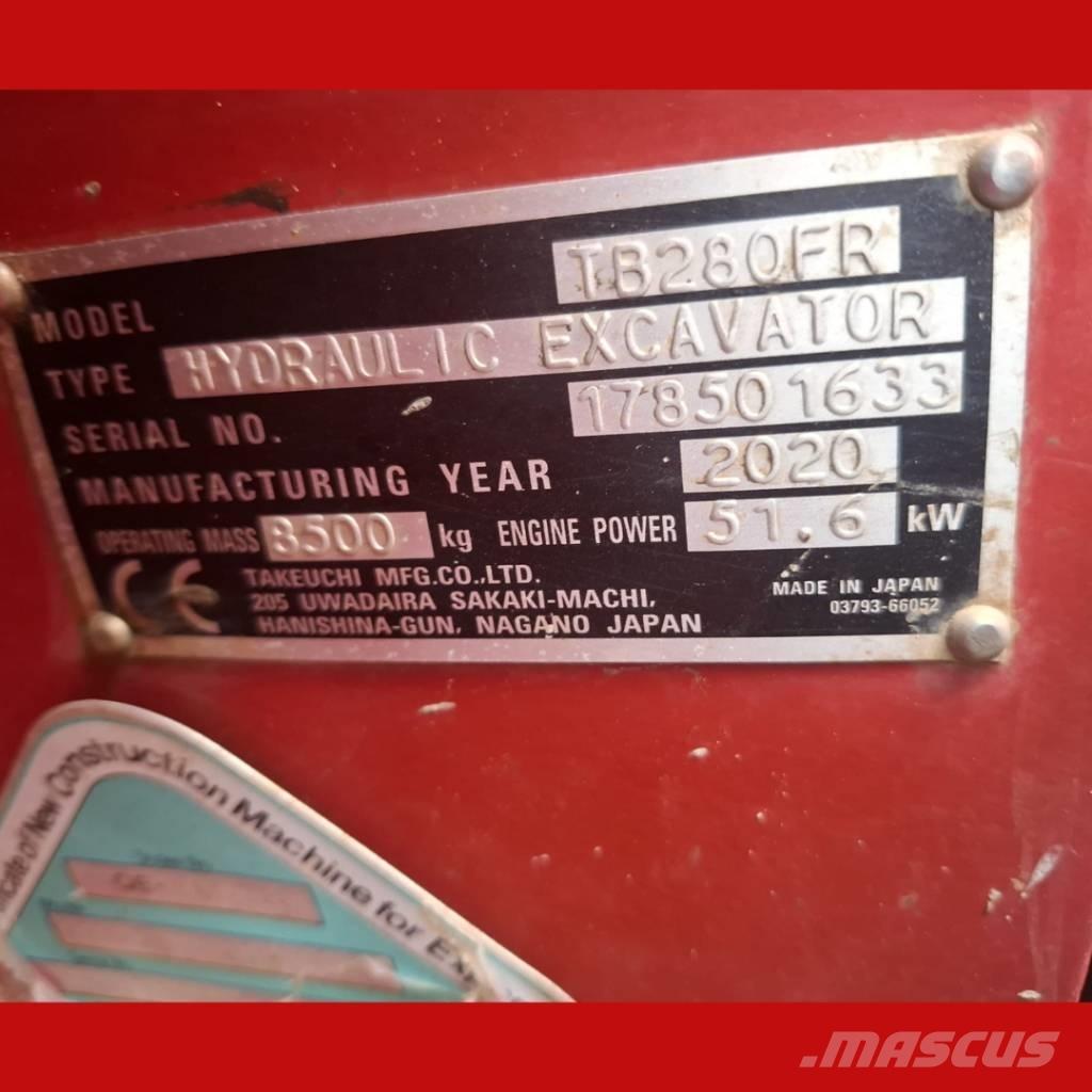 Takeuchi TB 280 FR 中型挖掘机