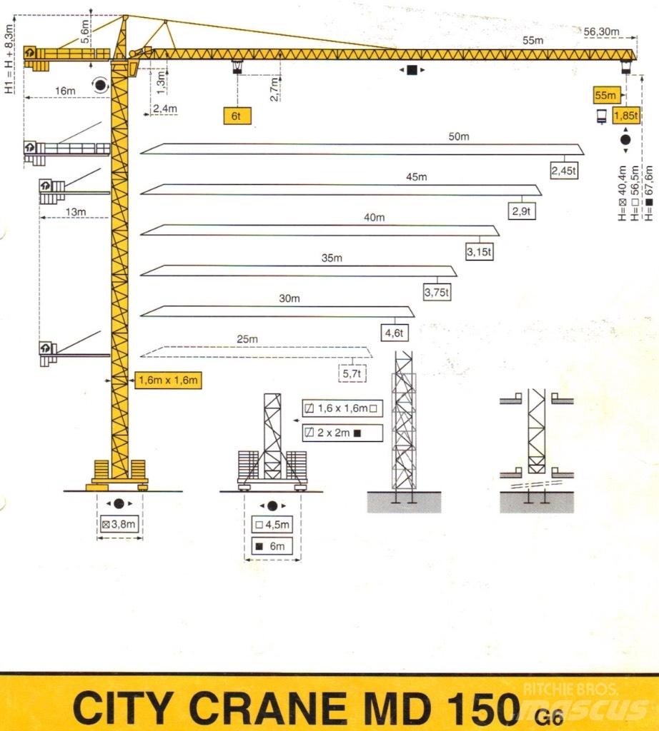 Potain MD 150 塔式起重机