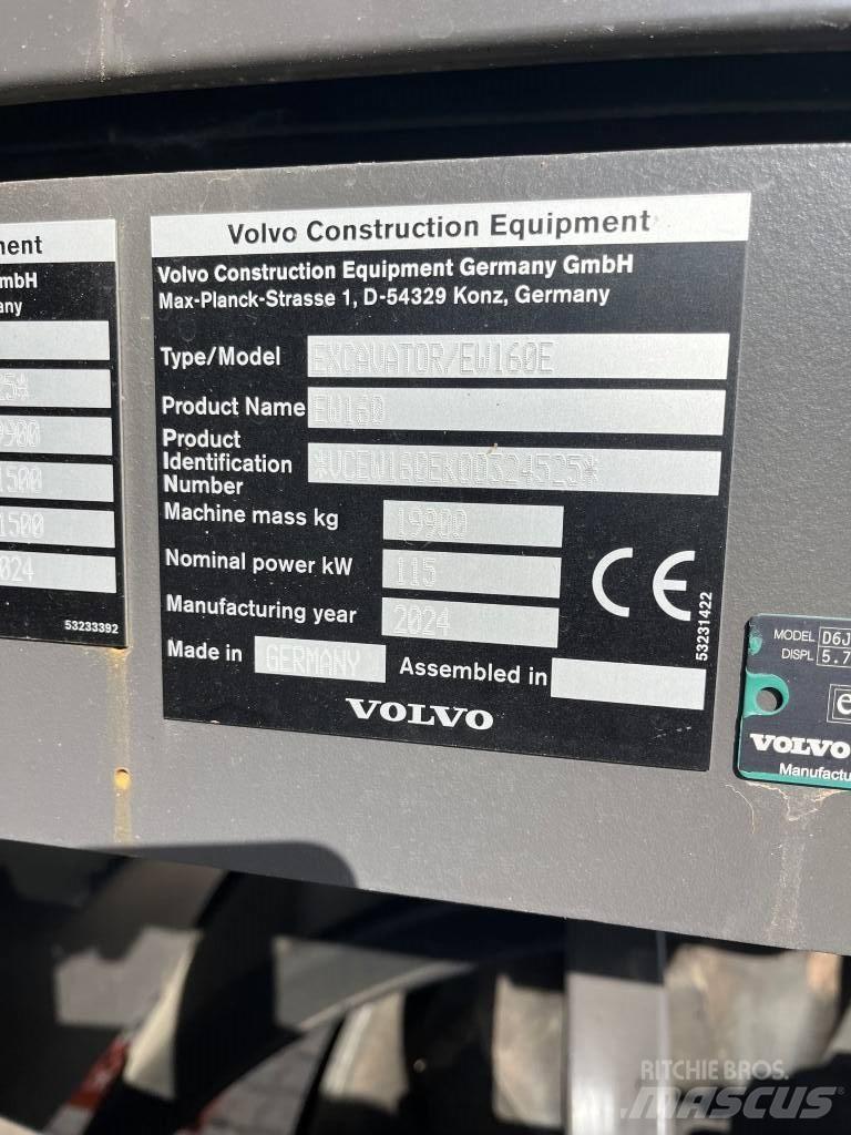 Volvo EW160E 轮式挖掘机