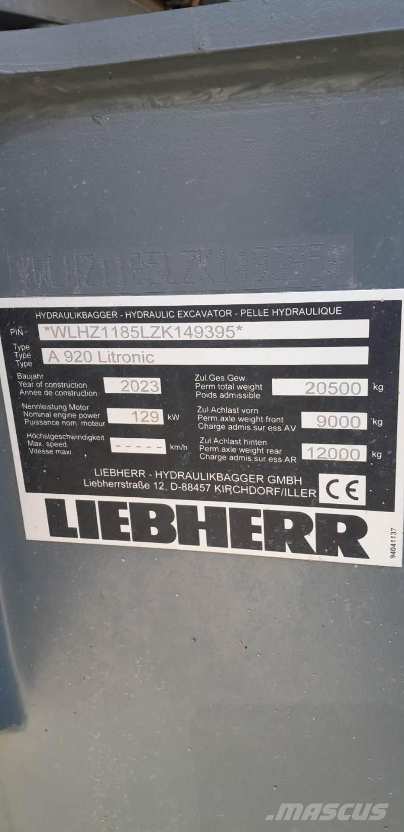Liebherr A920 轮式挖掘机