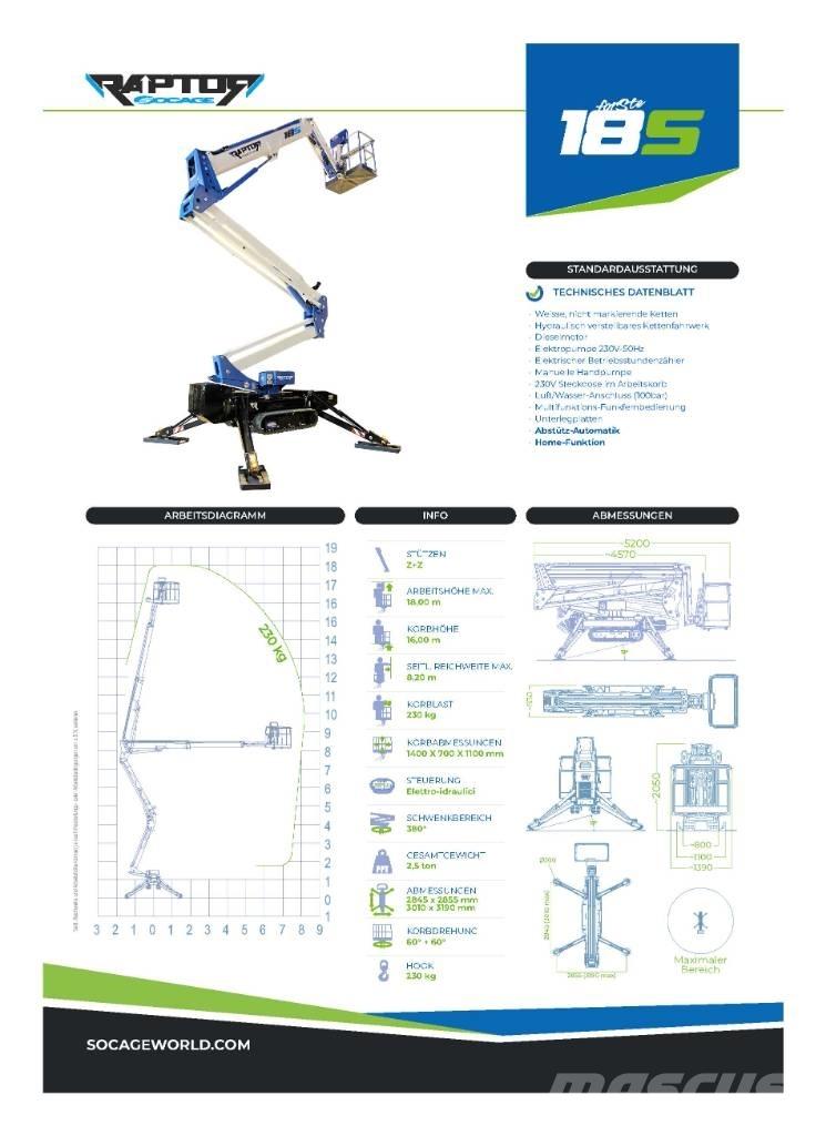 Socage Raptor 18S 曲臂高空工作平台
