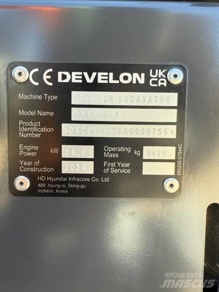 Develon DX 50 Z-7 小型挖掘机