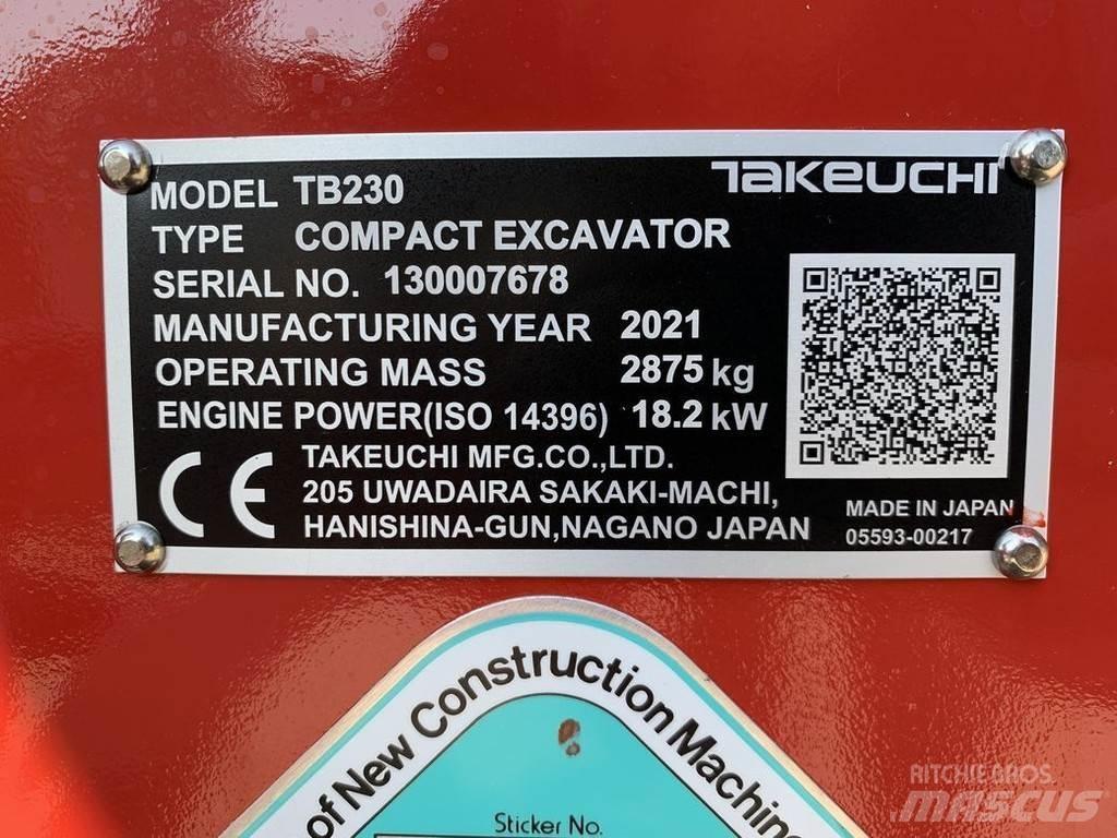 Takeuchi TB230 V3 小型挖掘机