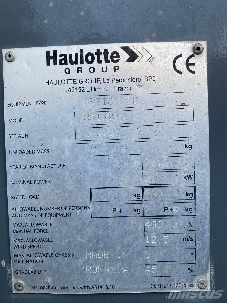 Haulotte HA 120 P 曲臂高空工作平台