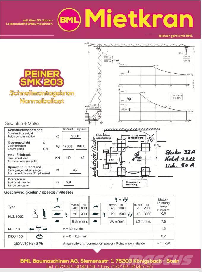 Peiner SMK203N 塔式起重机