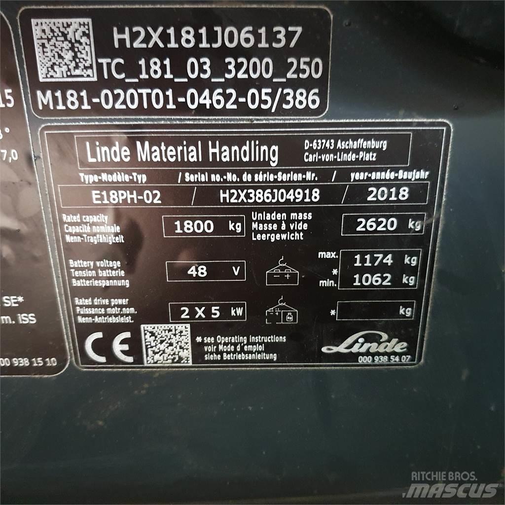Linde E18PH 电动叉车