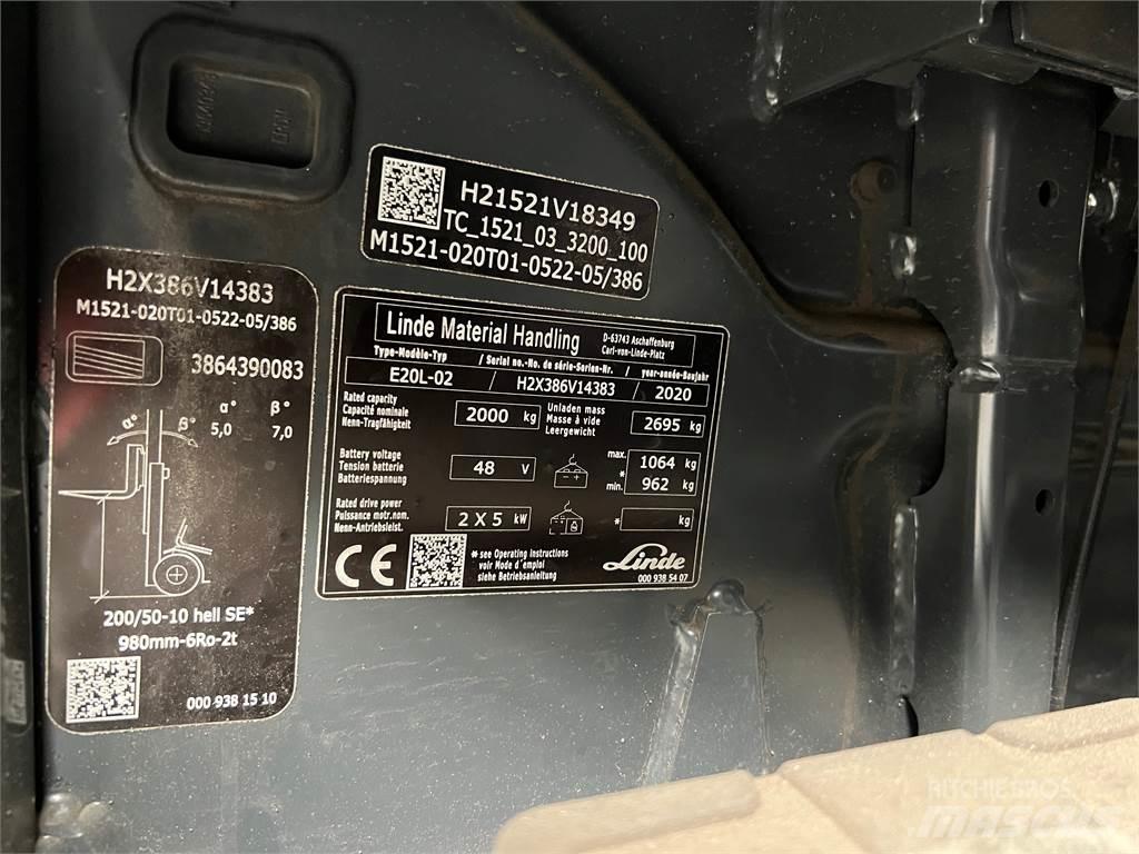 Linde E20L-02 电动叉车