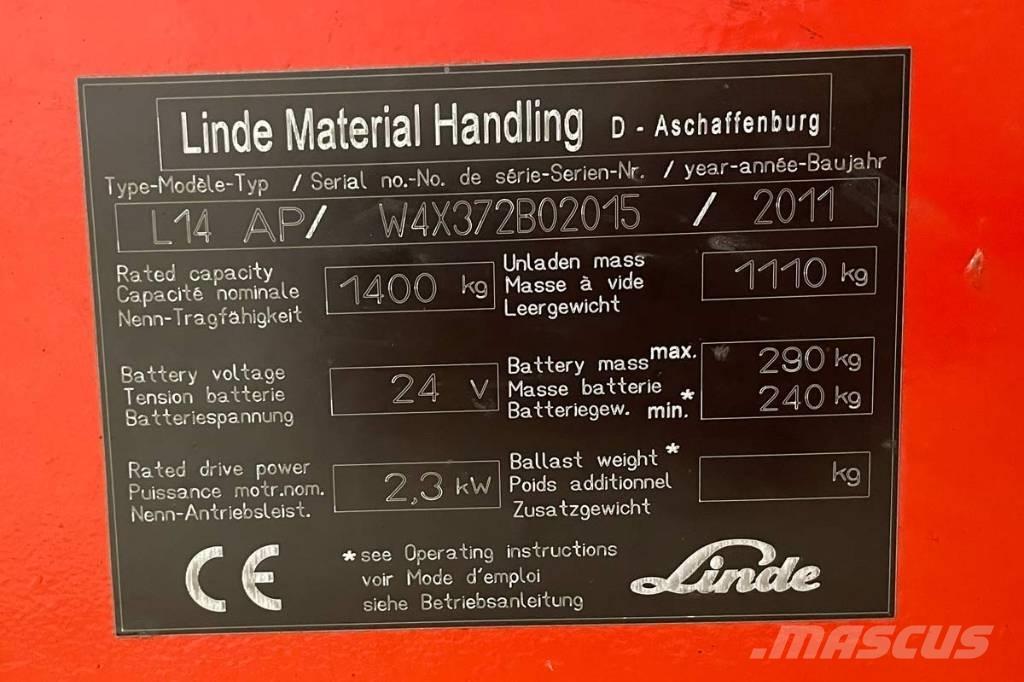 Linde L 14 行走式堆垛机