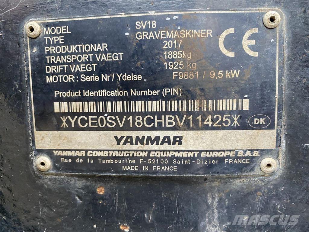 Yanmar SV18 轮式挖掘机