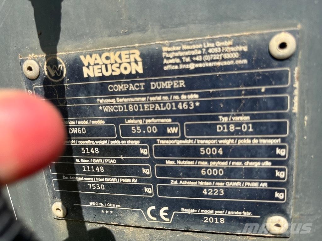 Wacker Neuson DW 60 翻斗车\公路型自卸车