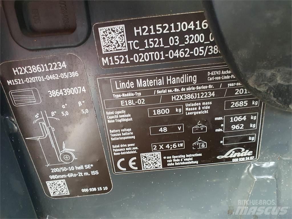 Linde E18L 电动叉车