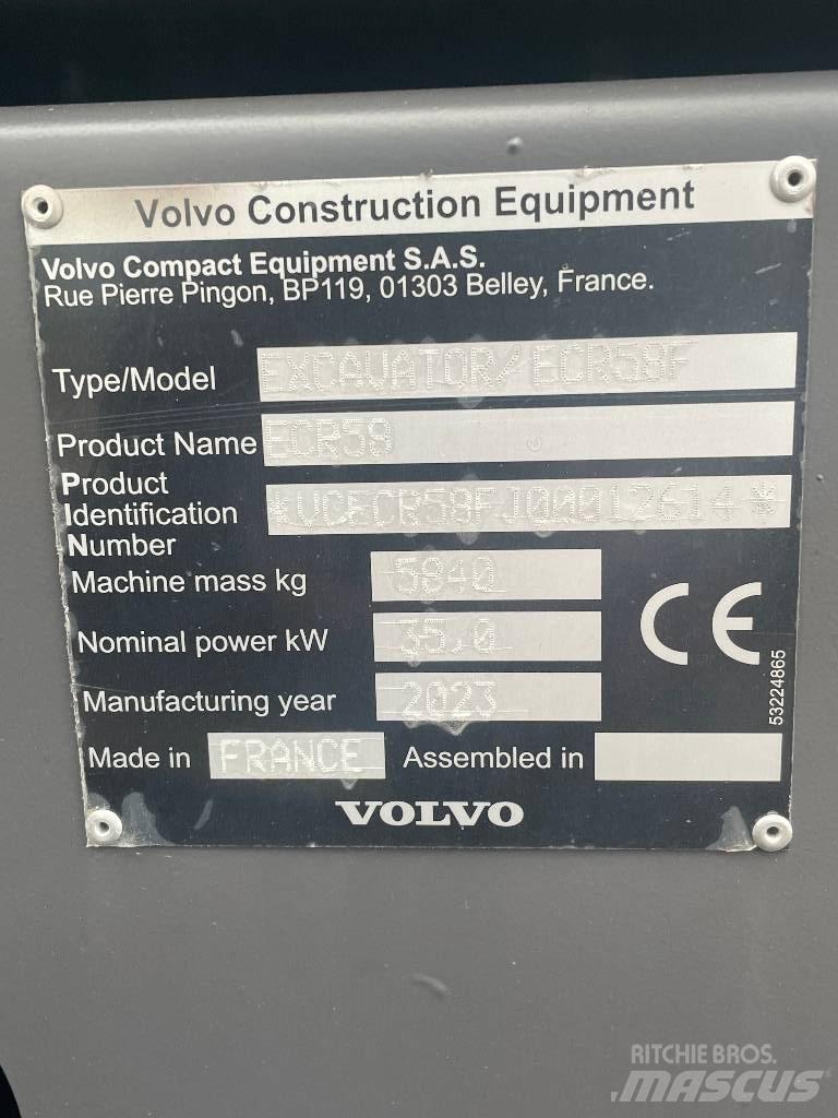 Volvo ECR 58 F 小型挖掘机