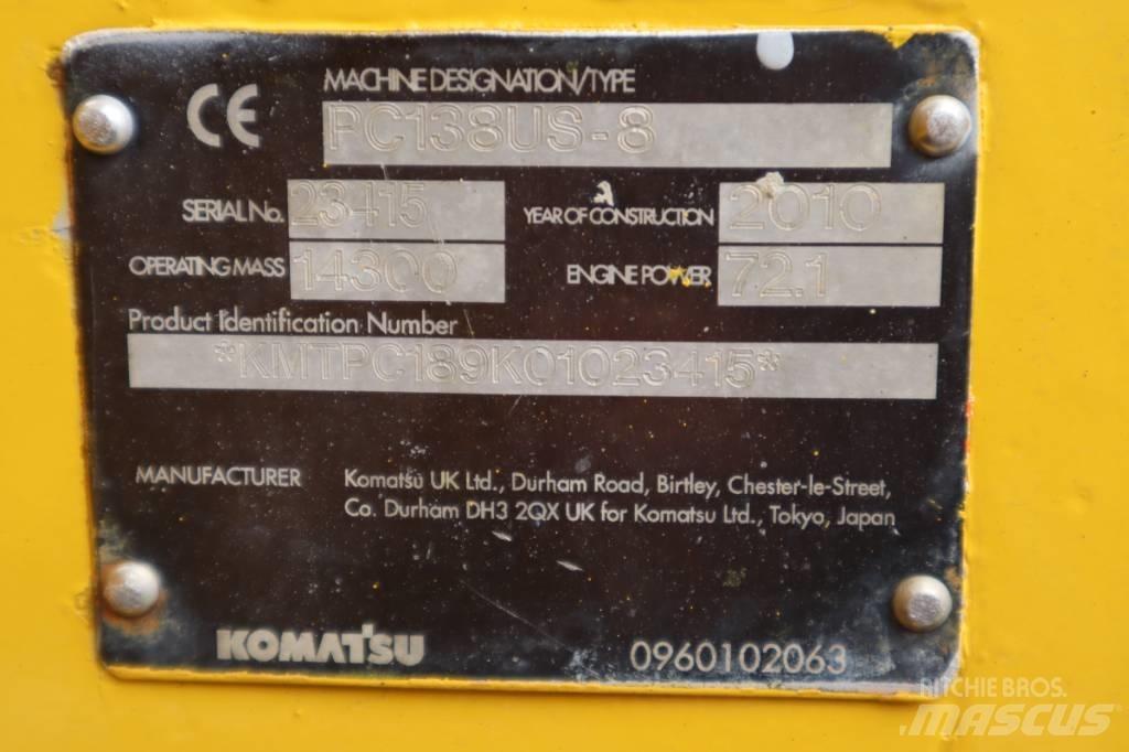 Komatsu PC138US-8 履带挖掘机