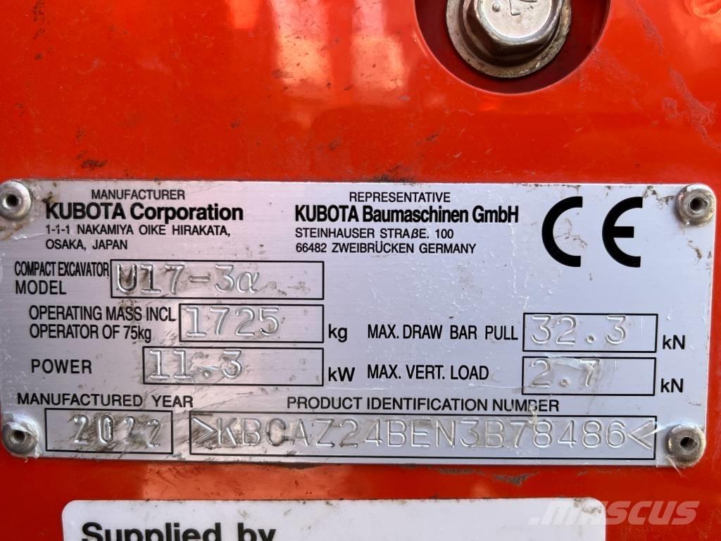 Kubota U 17-3 小型挖掘机