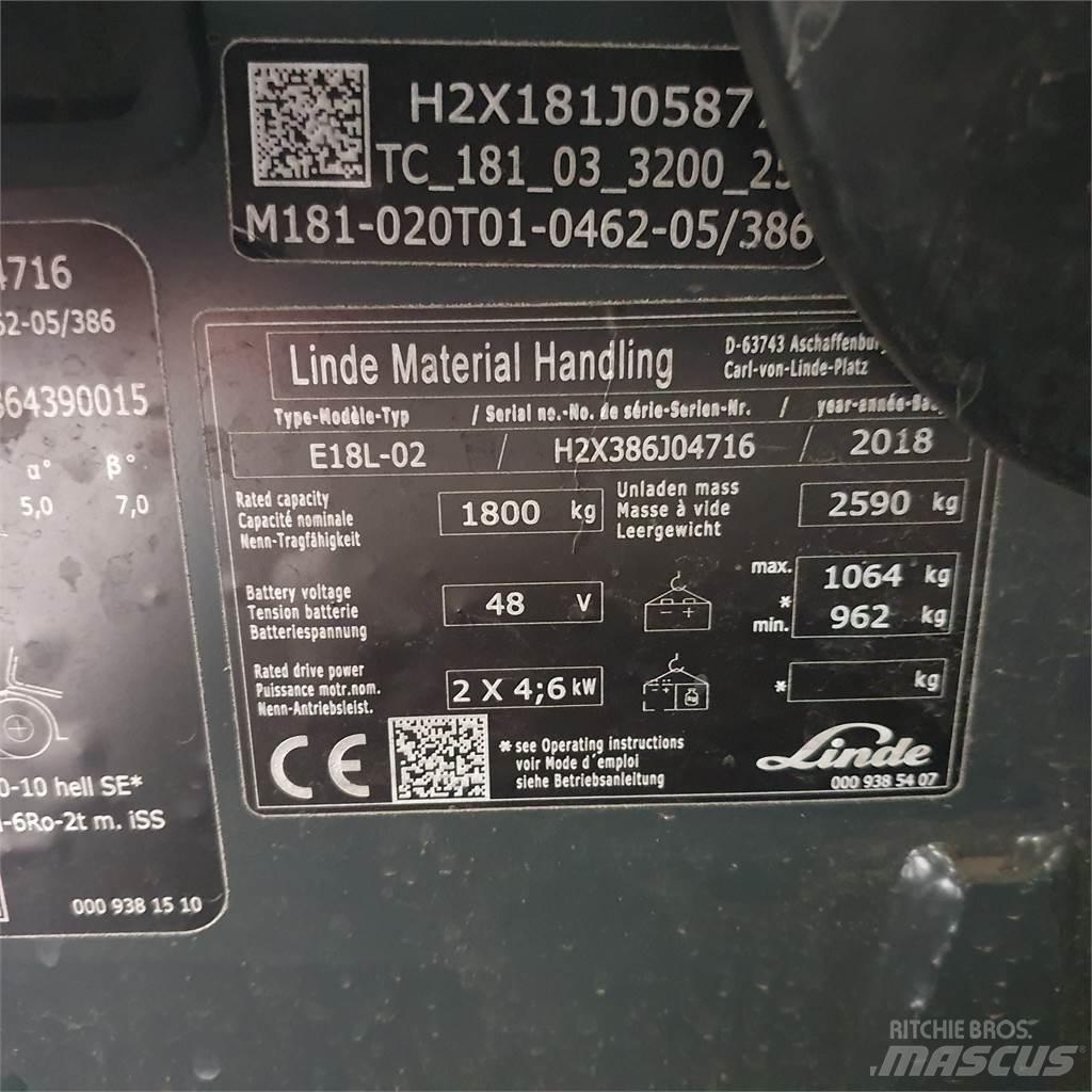 Linde E18L 电动叉车