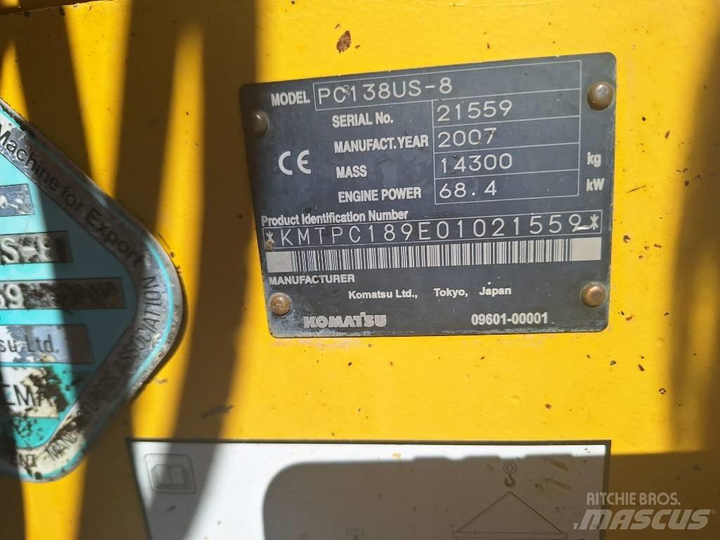 Komatsu PC 138 US-8 履带挖掘机