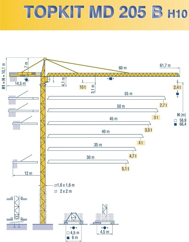Potain MD 205 B H10 塔式起重机