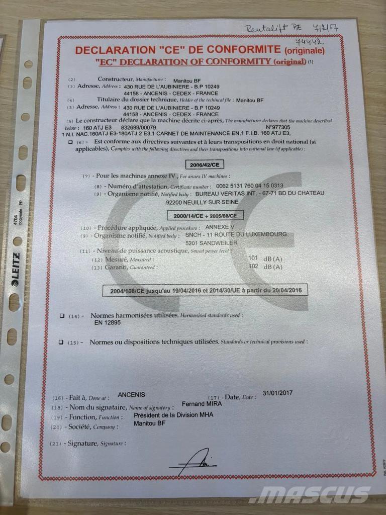 Manitou 160 ATJ 直臂高空工作平台