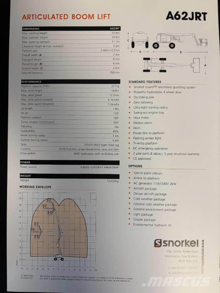 Snorkel A 62 J RT 曲臂高空工作平台