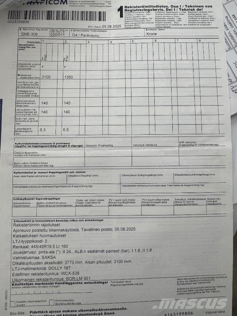 Krone Dolly 手推车