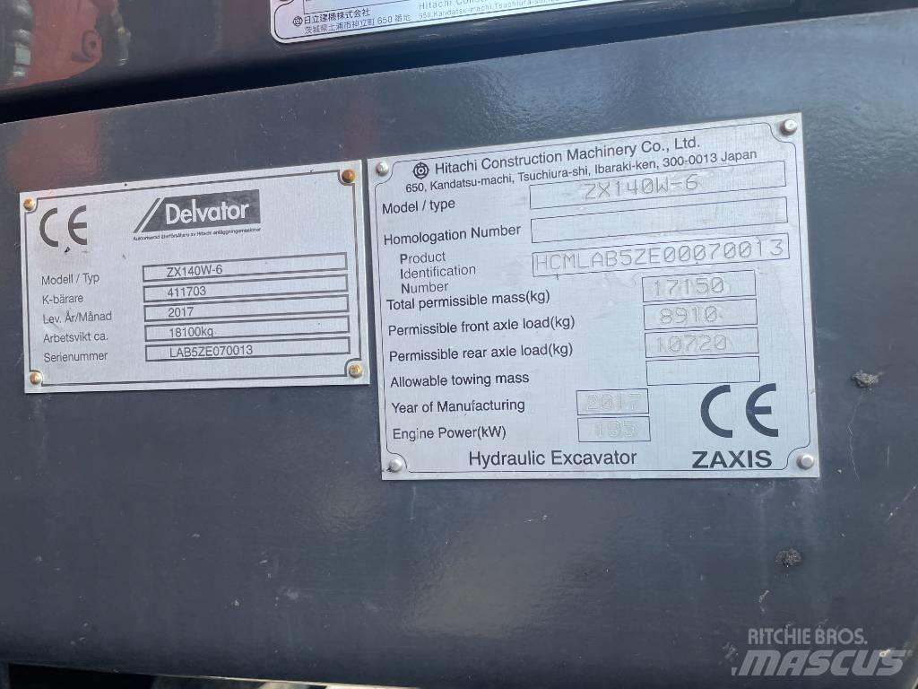 Hitachi ZX 140 W-6 轮式挖掘机