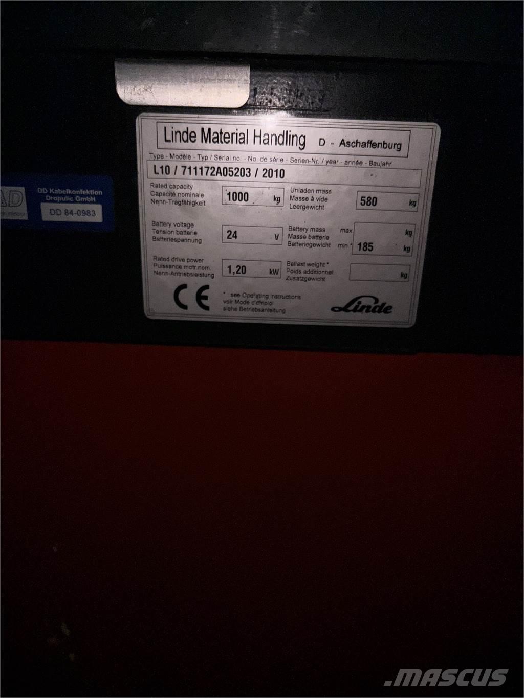 Linde L10 defekt 手推堆垛车