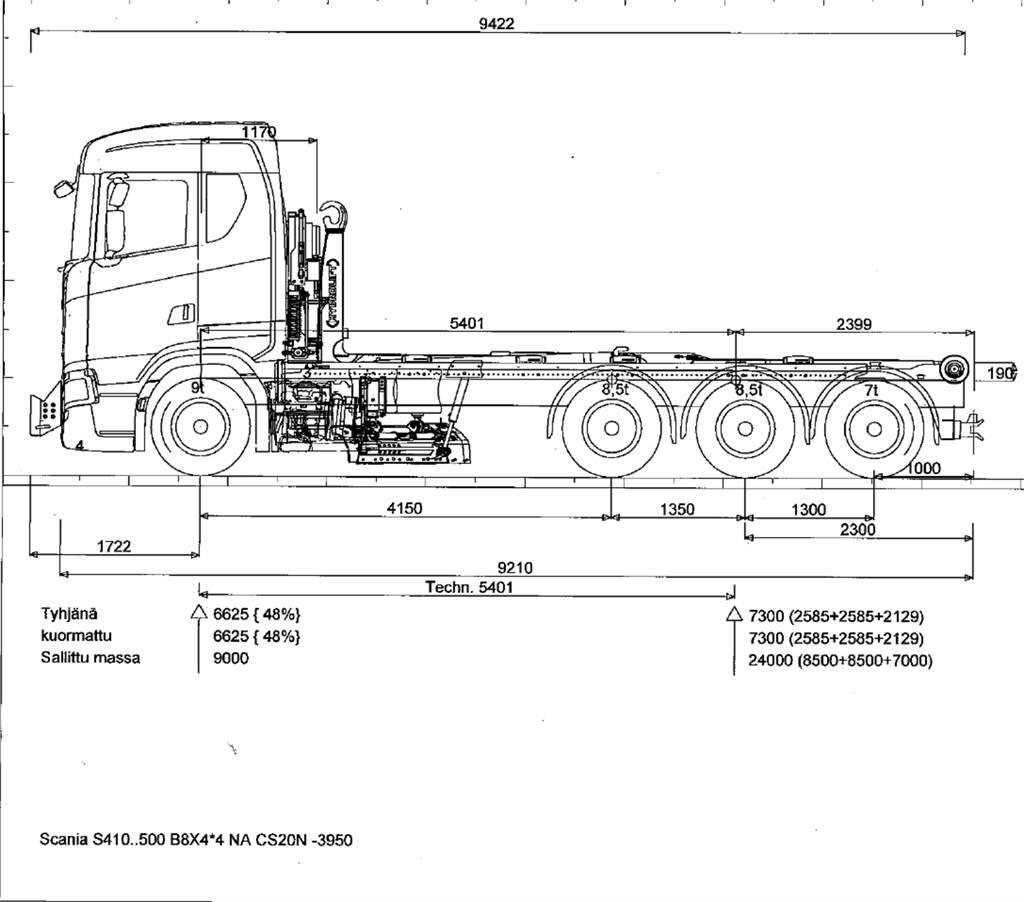 Scania R590 8x4 工程吊钩车