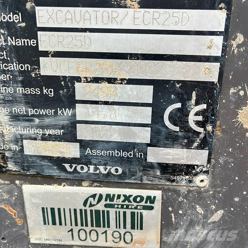 Volvo ECR25D 小型挖掘机