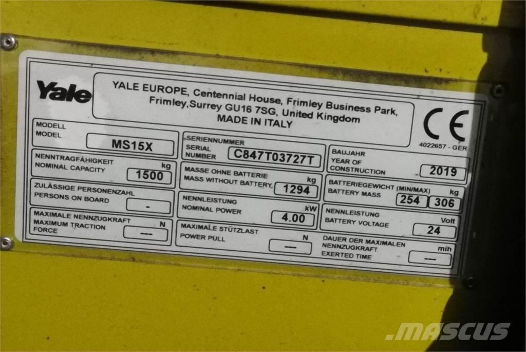 Yale MS15XSL 手推堆垛车