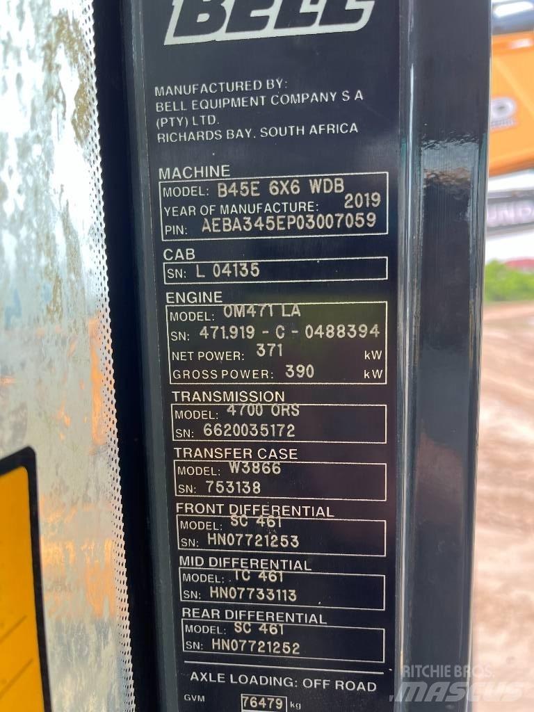 Bell B45E 铰接式自卸车