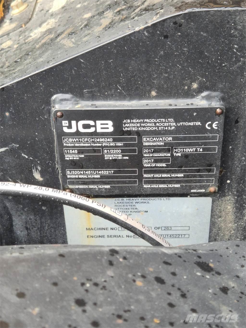 JCB 110W Hydradig 轮式挖掘机