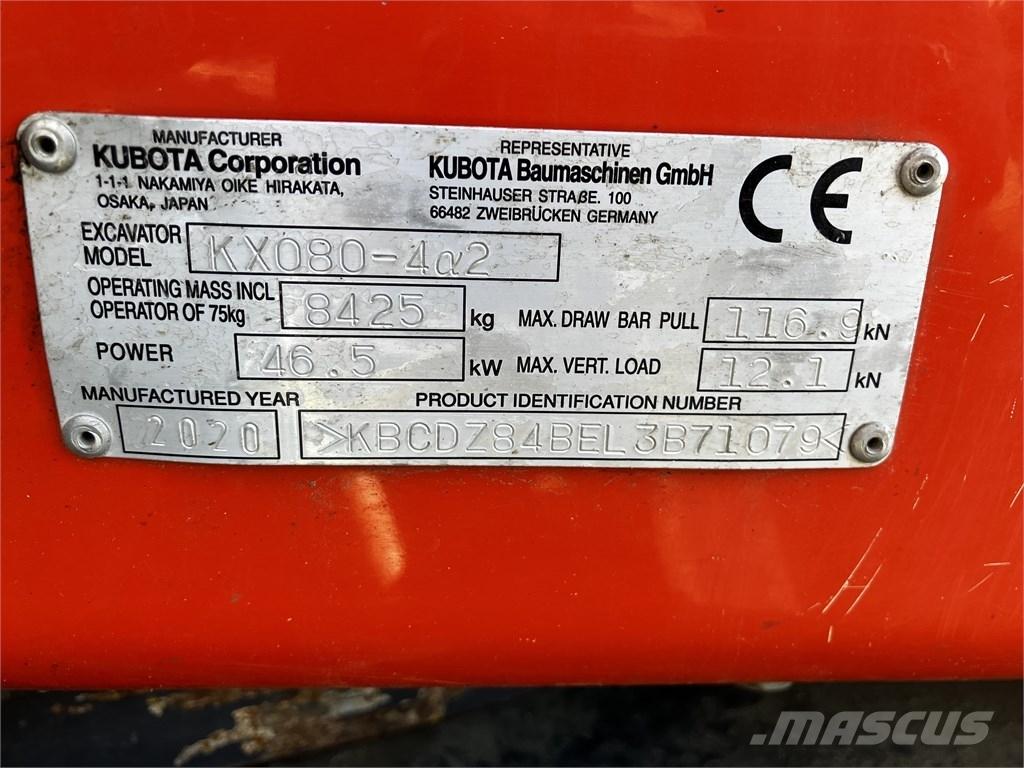 Kubota KX 080-4 A2 中型挖掘机