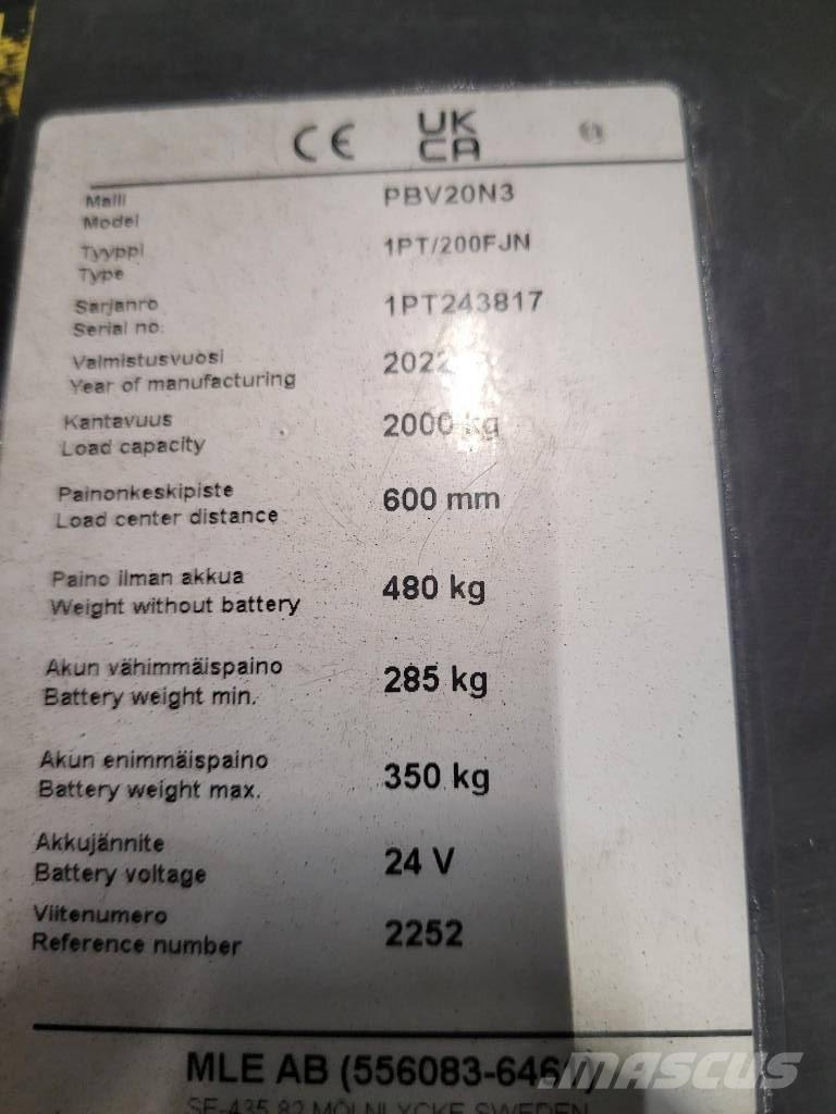 Mitsubishi PBV 20 N3 电动搬运车