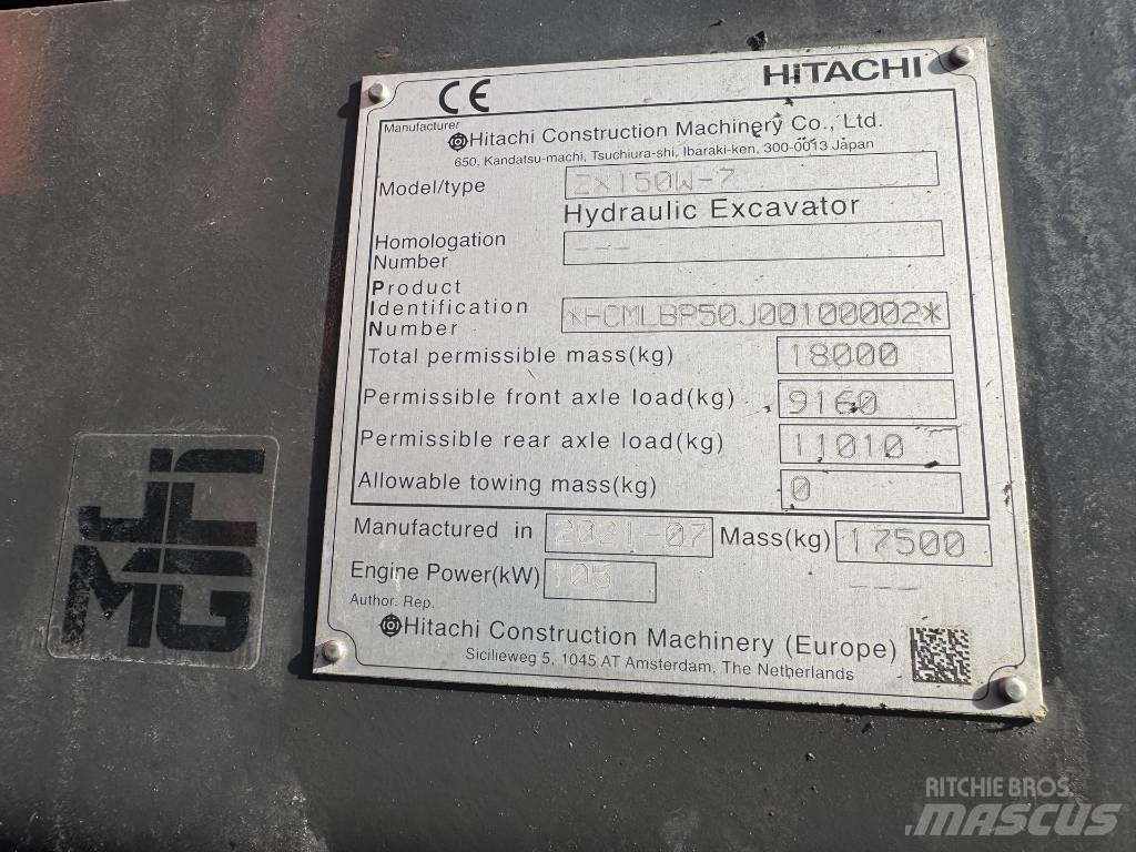 Hitachi ZX 150 W-7 轮式挖掘机