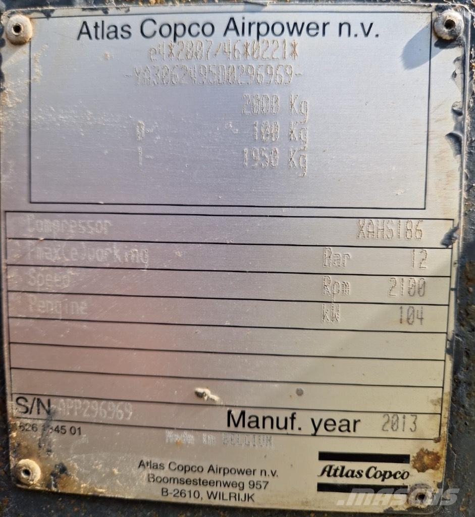 Atlas Copco XAHS 186 压缩机