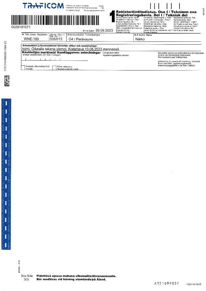 Närko D52B13N61 TPV 厢式拖车