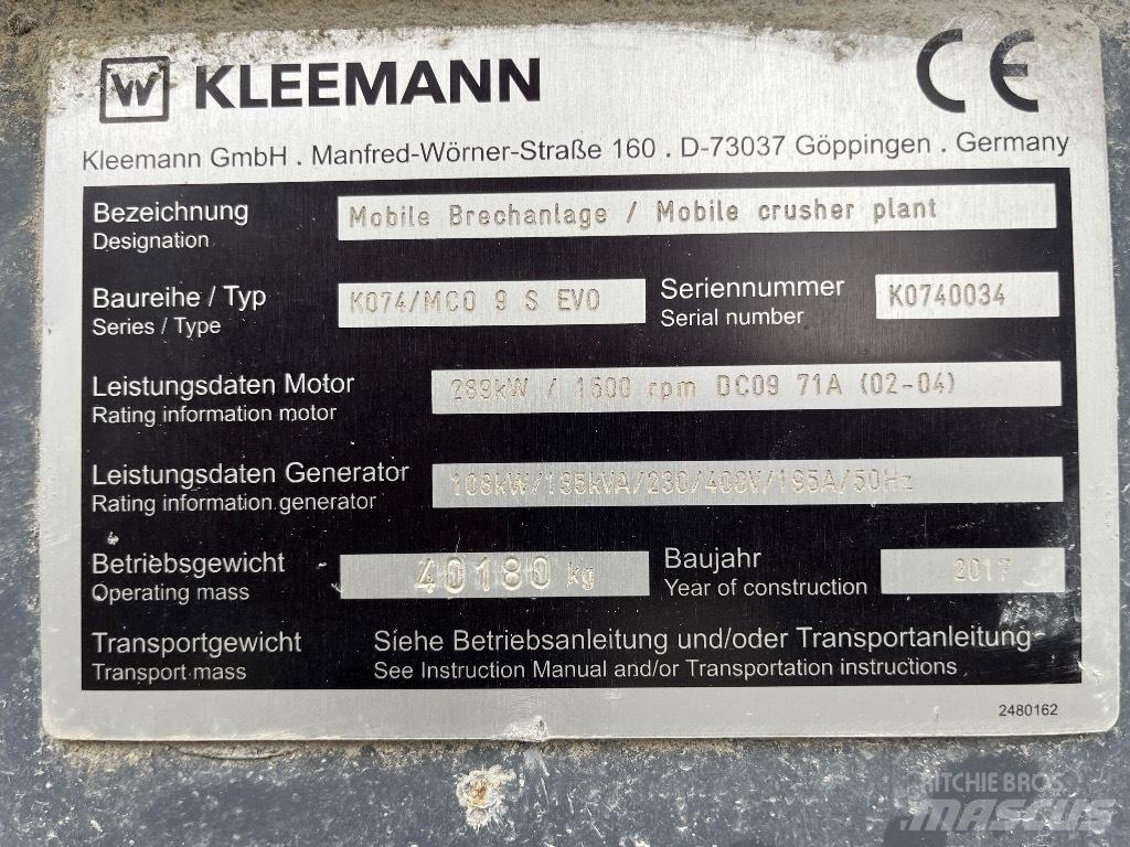 Kleemann MC 09 S 移动式破碎机