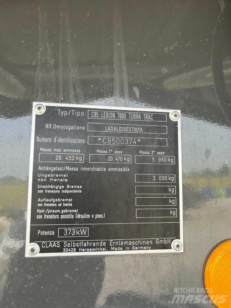 CLAAS LEXION 7600 TT 联合收割机