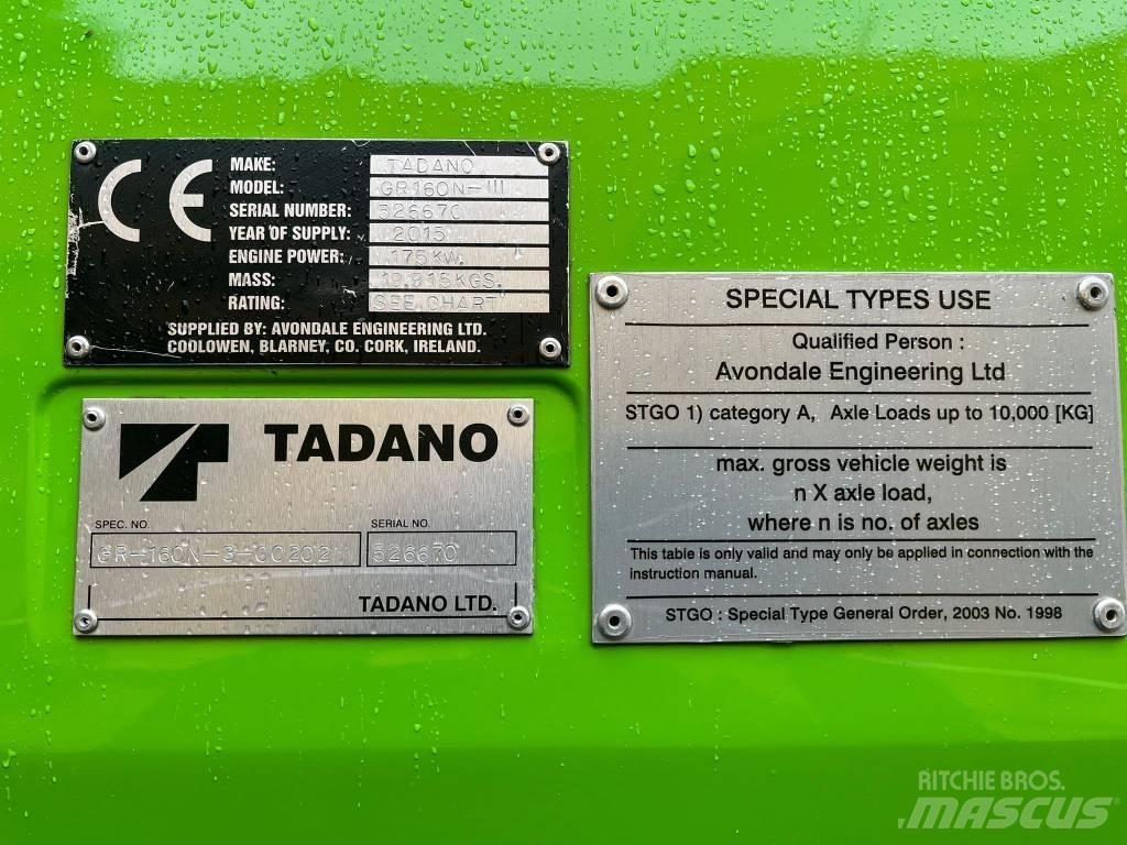 Tadano GR 160 n3 越野轮胎起重机︳越野吊︳越野起重机︳移动式起重机