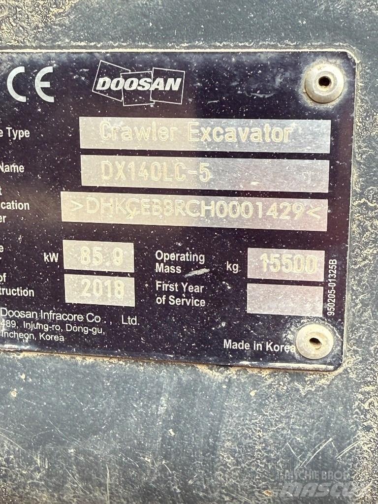 Doosan DX 140 LC 履带挖掘机