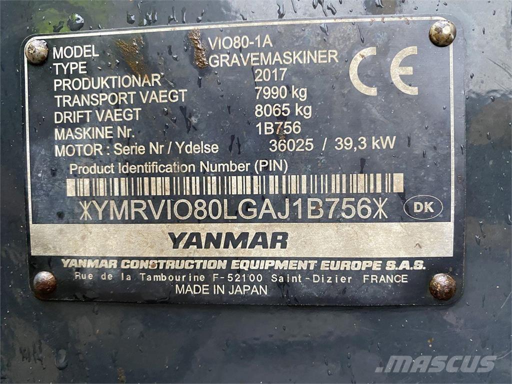 Yanmar VIO80-1A 轮式挖掘机
