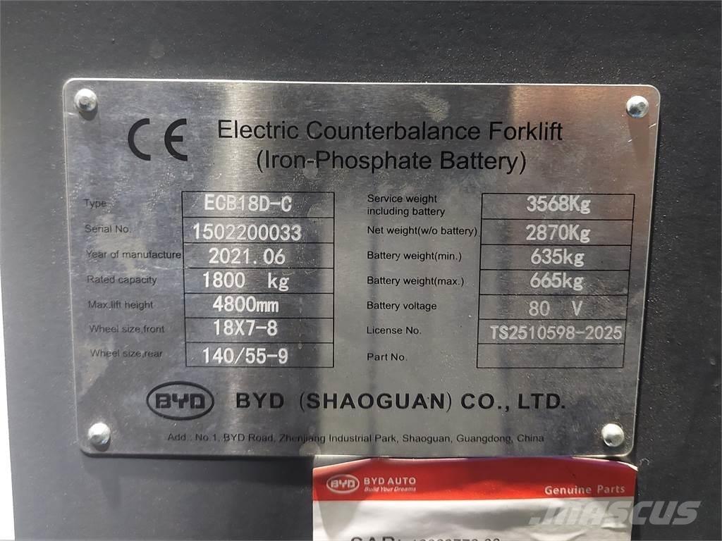 BYD ECB18DC 电动叉车