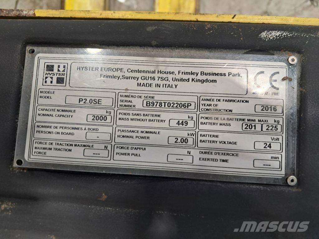 Hyster P2.OSE 电动搬运车