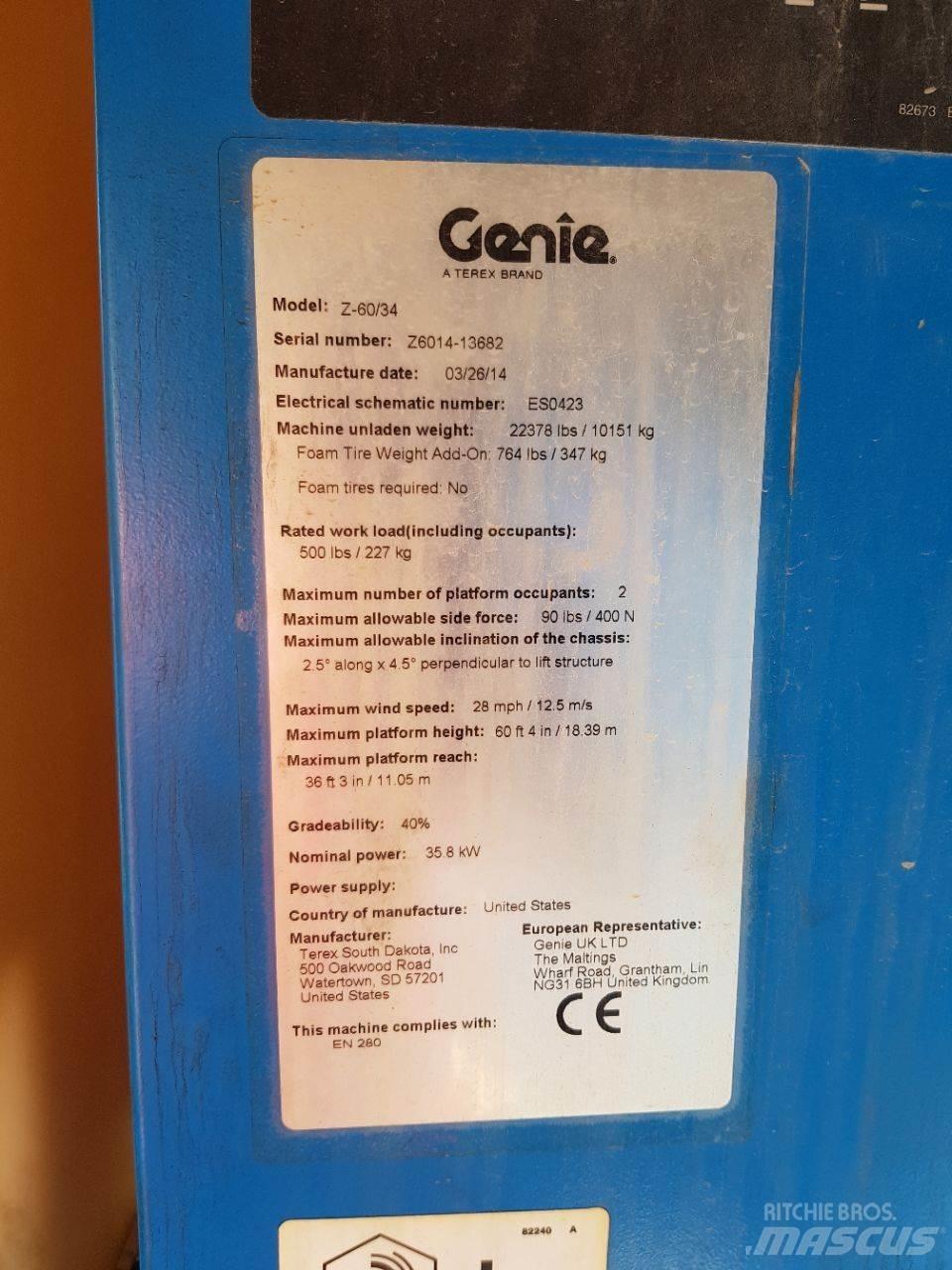 Genie Z60 曲臂高空工作平台